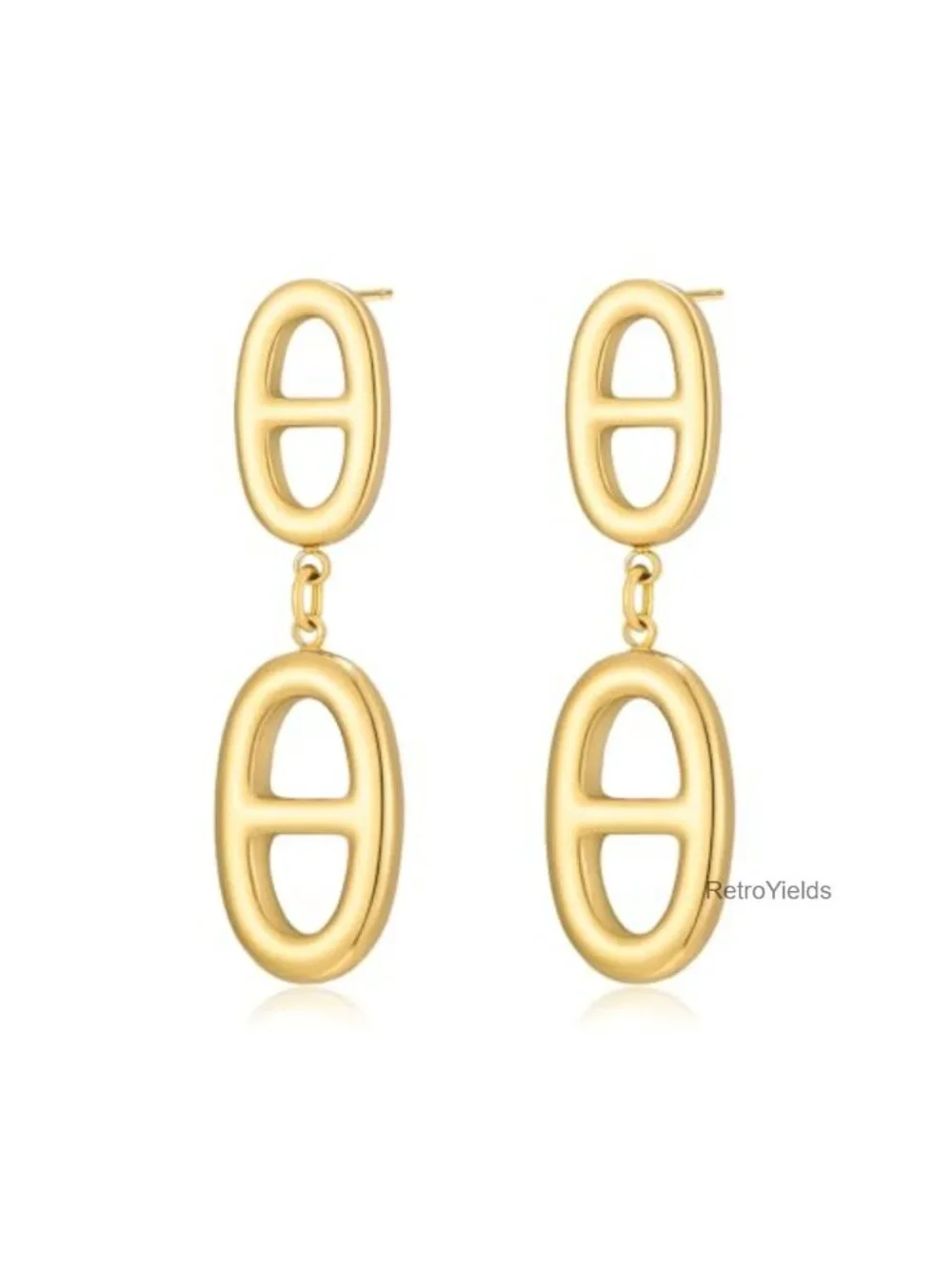 14K Gold Plated Paperclip Drop Dangle Earrings for Women Dainty Statement